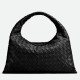 Miglior Falso Borsa Hop Piccola Bottega Veneta Vitello Intrecciato Nero Economiche Premium