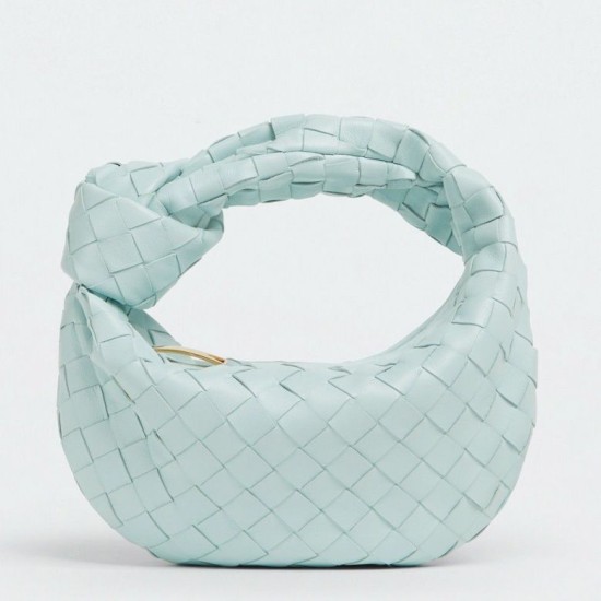 Replica perfetta Bottega Veneta BV Jodie Mini Borsa Verde acqua Lavato Intrecciato Agnello Imitazione Outlet Online