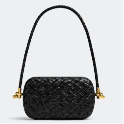 Replica perfetta Bottega Veneta Nodo Minaudiere Su Cinturino Nero Foulard Intreccio  Imitazione Outlet Online