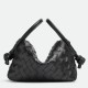 Migliore Repliche Borsa a tracolla Bottega Veneta Piccolo Loop agnello intrecciata nera Economiche Outlet Online