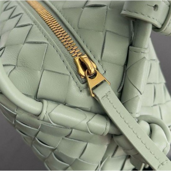 Perfette Qualità Repliche Borsa a tracolla Bottega Veneta Piccolo Loop agnello Sauge Intrecciato Imitazione