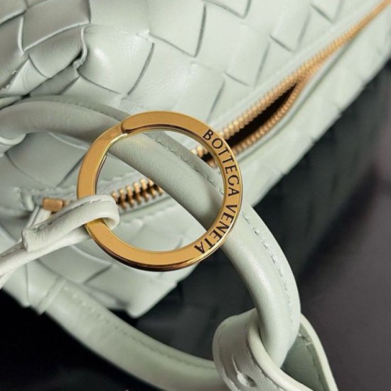 Perfette Qualità Repliche Borsa a tracolla Bottega Veneta Piccolo Loop agnello Sauge Intrecciato Imitazione