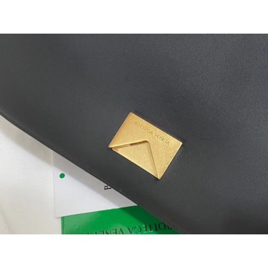 Miglior Falso Bottega Veneta Mount Medium Envelope Borsa vitello nera Economiche Premium
