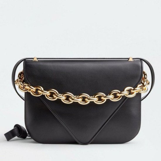 Miglior Falso Bottega Veneta Mount Medium Envelope Borsa vitello nera Economiche Premium