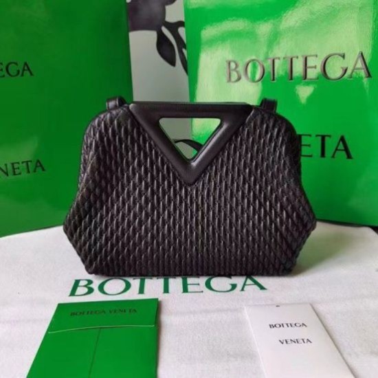Miglior Falso Bottega Veneta Piccolo Point Borsa Nero Trapuntato Economiche Premium