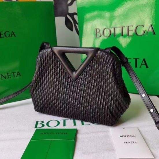Miglior Falso Bottega Veneta Piccolo Point Borsa Nero Trapuntato Economiche Premium