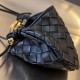 Perfette Qualità Repliche Borsa Mini Bottega Veneta Sardine agnello intrecciata nera Imitazione