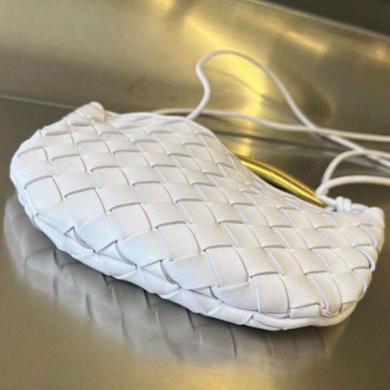 Migliore Repliche Bottega Veneta Mini Borsa Sardine agnello intrecciata bianca Economiche Outlet Online