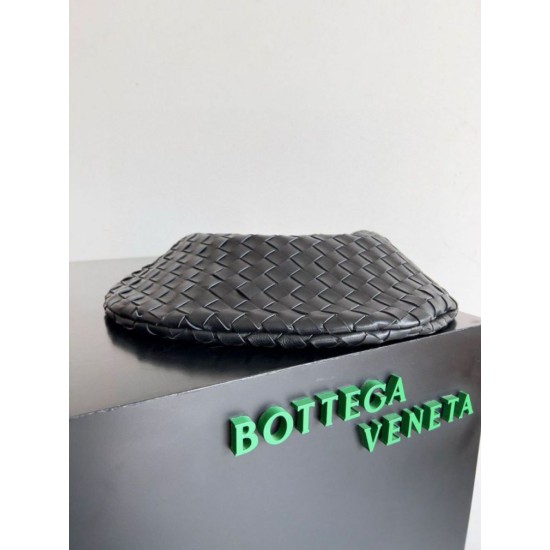 Miglior Falso Bottega Veneta Sardine Piccola Borsa con Catena Nero Agnello Economiche Premium
