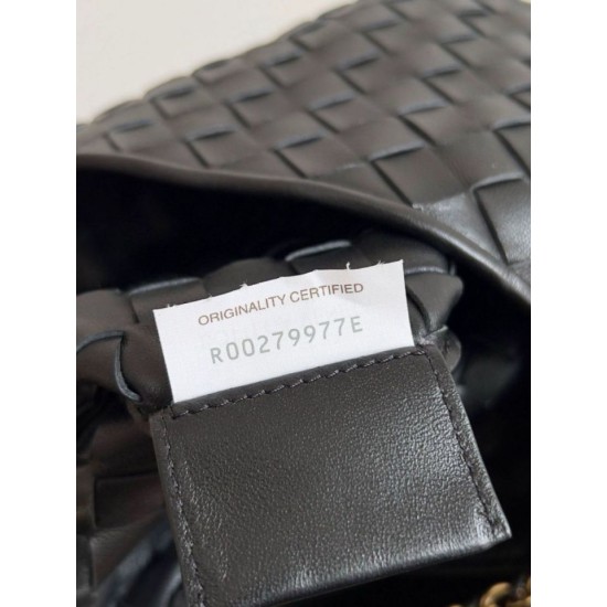 Miglior Falso Bottega Veneta Sardine Piccola Borsa con Catena Nero Agnello Economiche Premium