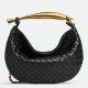 Miglior Falso Bottega Veneta Sardine Piccola Borsa con Catena Nero Agnello Economiche Premium