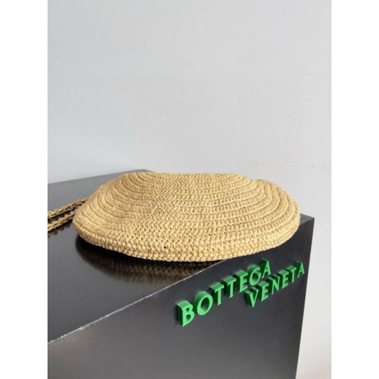 Migliore Repliche Borsa piccola Sardine di Bottega Veneta con catena rafia naturale Economiche Outlet Online