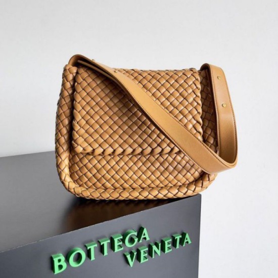 Miglior Falso Borsa piccola Bottega Veneta Cobble Caramello Intrecciato  Economiche Premium