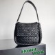 Perfette Qualità Repliche Borsa piccola Bottega Veneta Cobble Intrecciato nero Imitazione