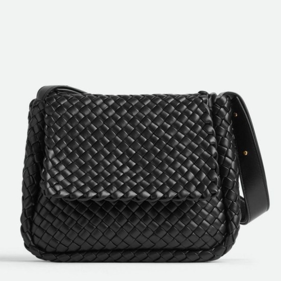 Perfette Qualità Repliche Borsa piccola Bottega Veneta Cobble Intrecciato nero Imitazione