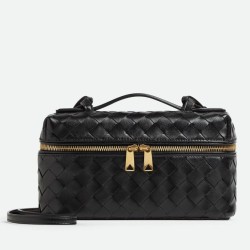 Migliore Repliche Bottega Veneta Bang Bang Vanity Case Nero Intrecciato Economiche Outlet Online