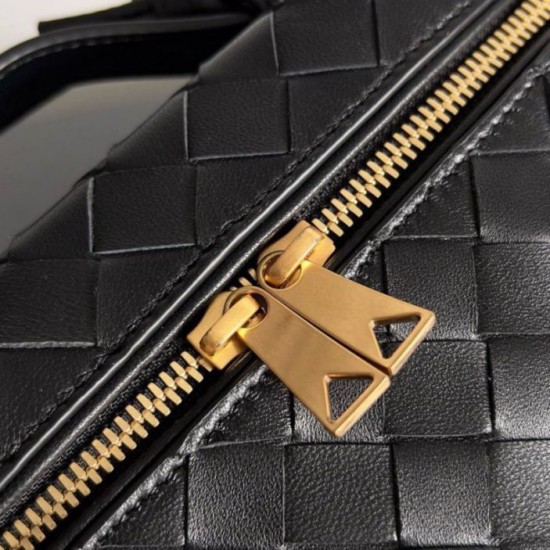 Migliore Repliche Bottega Veneta Bang Bang Vanity Case Nero Intrecciato Economiche Outlet Online