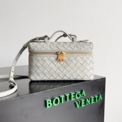 Perfette Qualità Repliche Bottega Veneta Bang Bang Vanity Case Avorio Intrecciato Imitazione