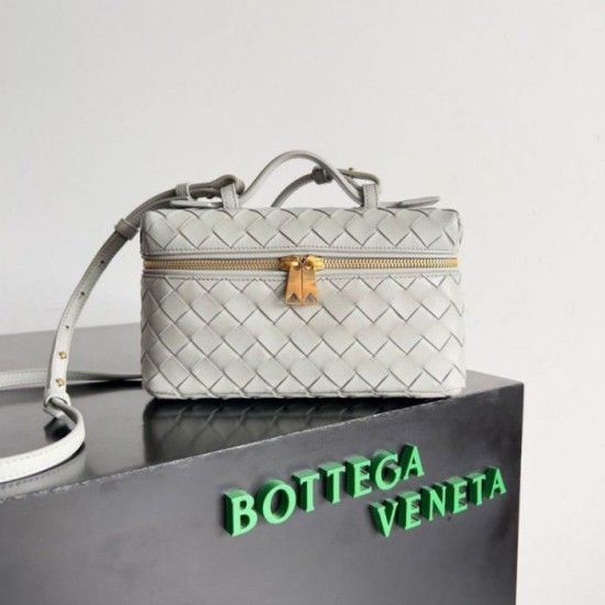 Perfette Qualità Repliche Bottega Veneta Bang Bang Vanity Case Avorio Intrecciato Imitazione