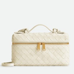 Perfette Qualità Repliche Bottega Veneta Bang Bang Vanity Case Avorio Intrecciato Imitazione