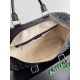 Replica perfetta Borsone medio Bottega Veneta vitello martellata intrecciata nera Imitazione Outlet Online