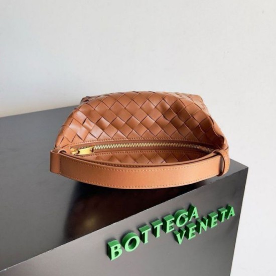 Migliore Repliche Borsa Bottega Veneta Mini Wallace vitello intrecciata marrone Economiche Outlet Online