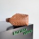 Migliore Repliche Borsa Bottega Veneta Mini Wallace vitello intrecciata marrone Economiche Outlet Online