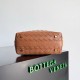 Migliore Repliche Borsa Bottega Veneta Mini Wallace vitello intrecciata marrone Economiche Outlet Online