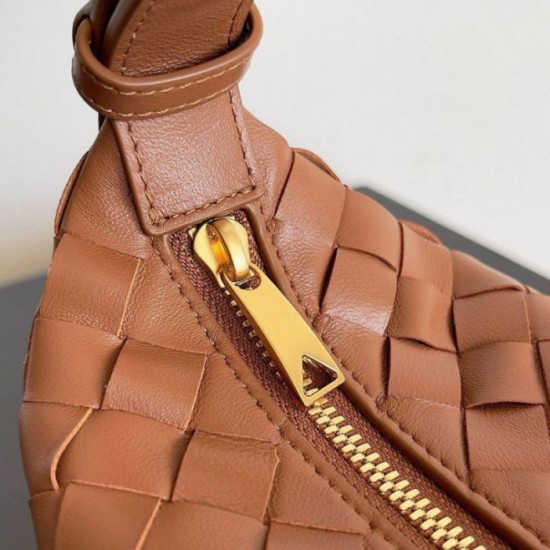 Migliore Repliche Borsa Bottega Veneta Mini Wallace vitello intrecciata marrone Economiche Outlet Online