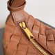 Migliore Repliche Borsa Bottega Veneta Mini Wallace vitello intrecciata marrone Economiche Outlet Online