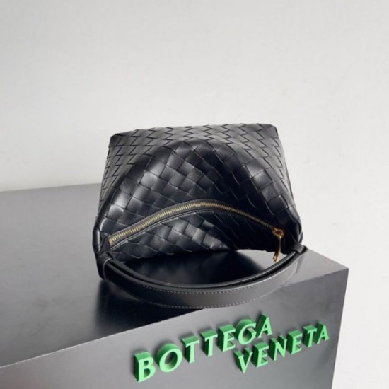 Miglior Falso Borsa Bottega Veneta Mini Wallace vitello intrecciata nera Economiche Premium