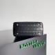 Miglior Falso Borsa Bottega Veneta Mini Wallace vitello intrecciata nera Economiche Premium