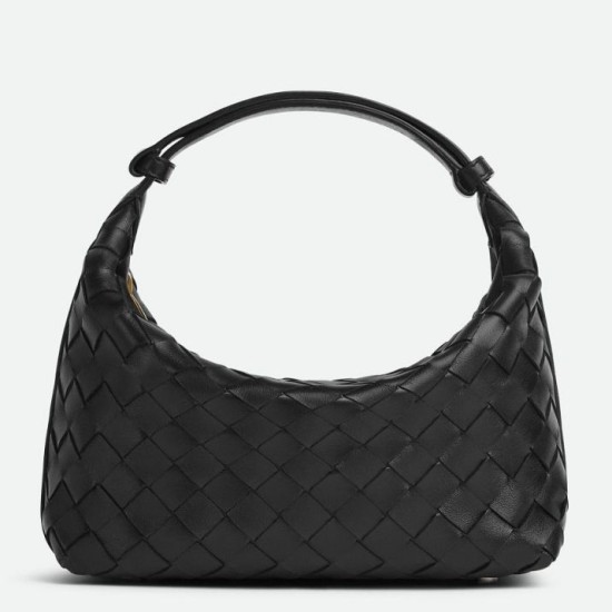 Miglior Falso Borsa Bottega Veneta Mini Wallace vitello intrecciata nera Economiche Premium