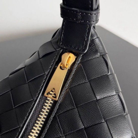 Miglior Falso Borsa Bottega Veneta Mini Wallace vitello intrecciata nera Economiche Premium