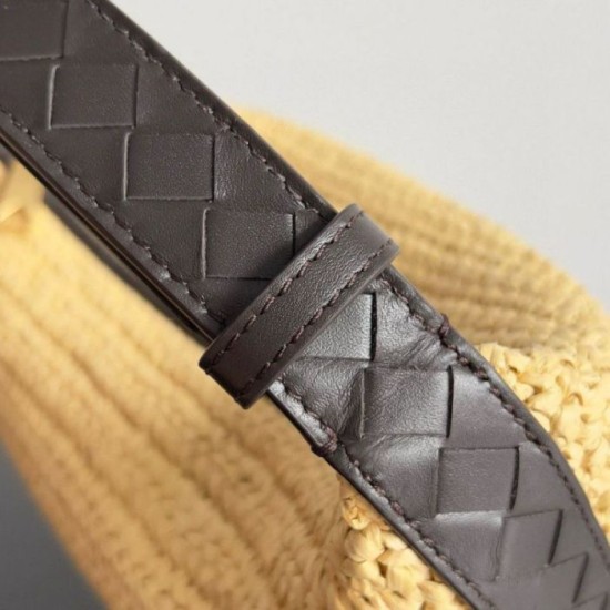 Migliore Repliche Bottega Veneta Mini Wallace Borsa Raffia Naturale Economiche Outlet Online