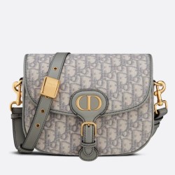Replica perfetta Borsa media Dior Bobby tela Dior Oblique grigia Imitazione Outlet Online