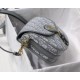 Replica perfetta Borsa media Dior Bobby tela Dior Oblique grigia Imitazione Outlet Online