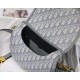 Replica perfetta Borsa media Dior Bobby tela Dior Oblique grigia Imitazione Outlet Online