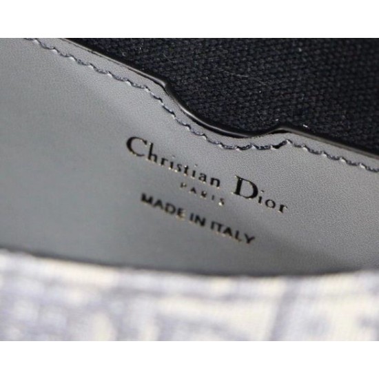 Replica perfetta Borsa media Dior Bobby tela Dior Oblique grigia Imitazione Outlet Online