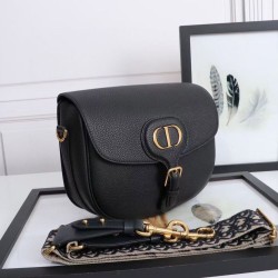 Perfette Qualità Repliche Borsa grande Dior Bobby vitello martellata nera Imitazione
