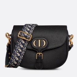 Perfette Qualità Repliche Borsa grande Dior Bobby vitello martellata nera Imitazione