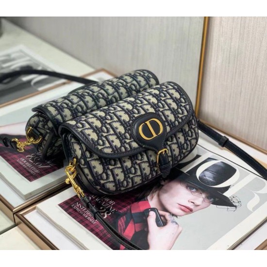 Miglior Falso Borsa Dior Bobby East-West tela Dior Oblique blu Economiche Premium
