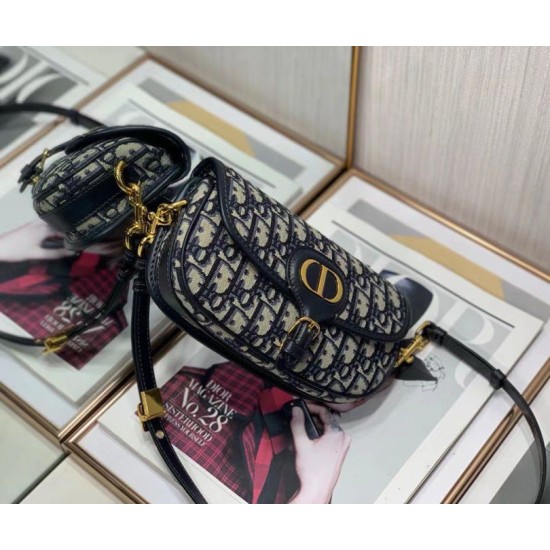 Miglior Falso Borsa Dior Bobby East-West tela Dior Oblique blu Economiche Premium