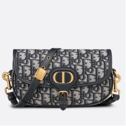 Miglior Falso Borsa Dior Bobby East-West tela Dior Oblique blu Economiche Premium