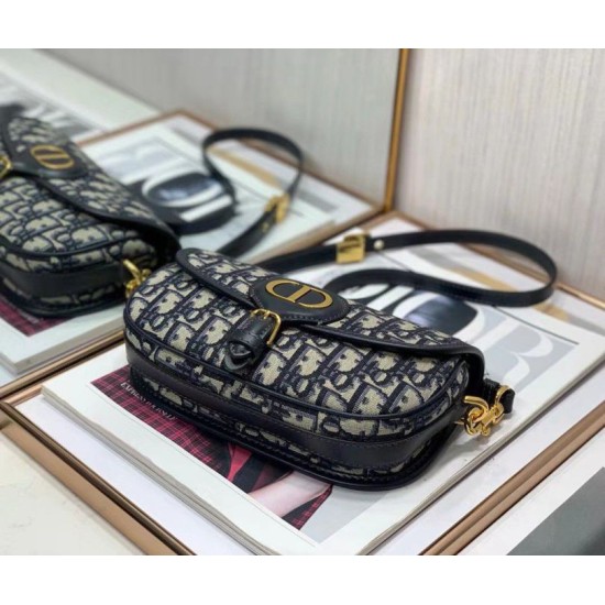 Miglior Falso Borsa Dior Bobby East-West tela Dior Oblique blu Economiche Premium