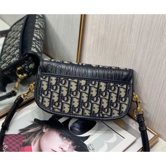Miglior Falso Borsa Dior Bobby East-West tela Dior Oblique blu Economiche Premium