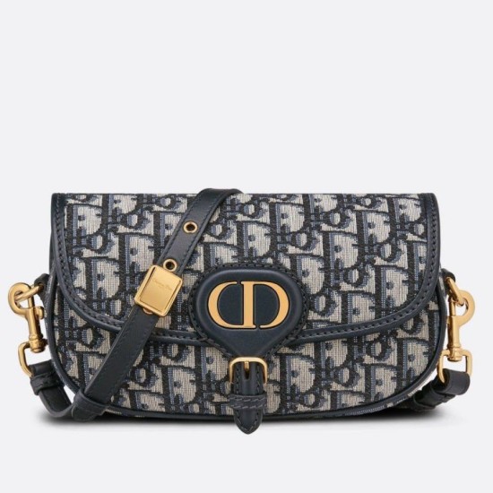 Miglior Falso Borsa Dior Bobby East-West tela Dior Oblique blu Economiche Premium