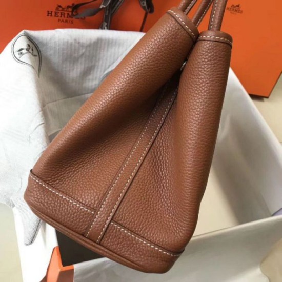 Miglior Falso Hermes Garden Party 36 Borsa Oro Clemence vitello Economiche Premium