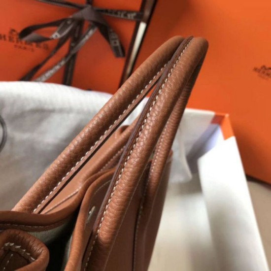 Miglior Falso Hermes Garden Party 36 Borsa Oro Clemence vitello Economiche Premium