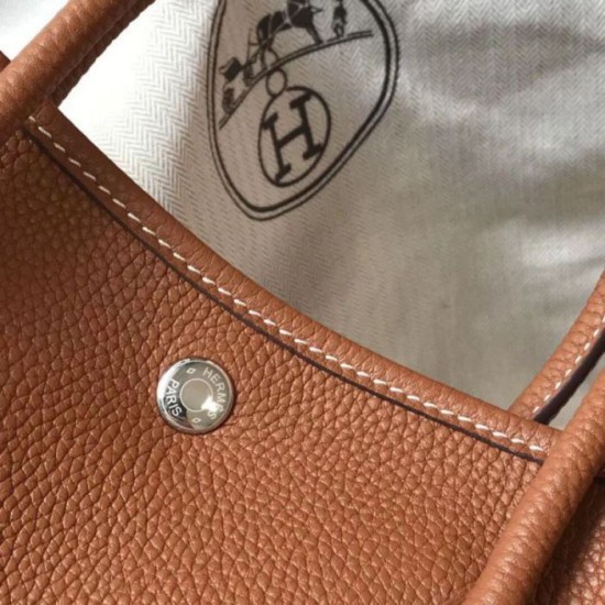 Miglior Falso Hermes Garden Party 36 Borsa Oro Clemence vitello Economiche Premium